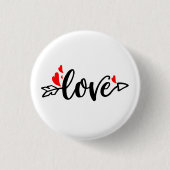 Love-Modern Typografie Valentijns Design Ronde Button 3,2 Cm (Voorkant)