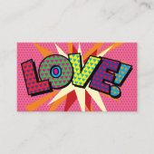 LOVE Modern Typographic Girly Pink Fun Visitekaartje (Voorkant)