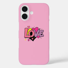 Love Modern Watercolor Artsy Valentine's Day iPhone 16 Hoesje