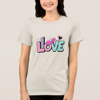 Love Modern Watercolor Artsy Valentine's Day Tri-Blend Shirt