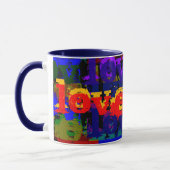 Love Moderne Colorful Urban Text Art Mok (Links)