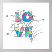 LOVE Moderne Cool Typografie Grafisch Poster Afdru (Voorkant)