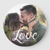 LOVE Moderne Eenvoudige Script Elegant Keepomwille Grote Klok (Voorkant)