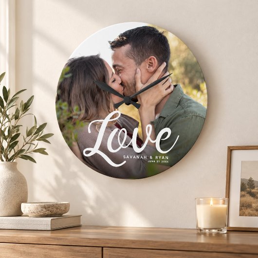LOVE Moderne Eenvoudige Script Elegant Keepomwille Grote Klok