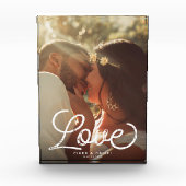 LOVE Moderne kalligrafie Eenvoudig bruiloft Fotoblokken (Voorkant)