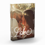 LOVE Moderne kalligrafie Eenvoudig bruiloft Fotoblokken (Links)