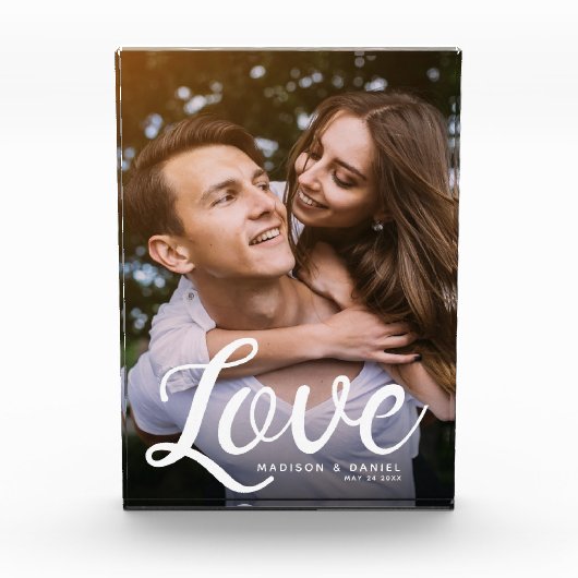 LOVE Moderne kalligrafie Eenvoudige Valentijnse ke Fotoblokken (Voorkant)