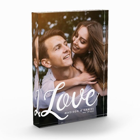 LOVE Moderne kalligrafie Eenvoudige Valentijnse ke Fotoblokken (Links)