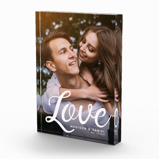 LOVE Moderne kalligrafie Eenvoudige Valentijnse ke Fotoblokken (Rechts)