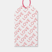 LOVE Moderne Typografie Red Hot Valentijn Fun Cadeaulabel (Voorkant)