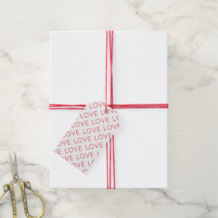 LOVE Moderne Typografie Red Hot Valentijn Fun Cadeaulabel