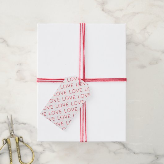 LOVE Moderne Typografie Red Hot Valentijn Fun Cadeaulabel (Met Touw)