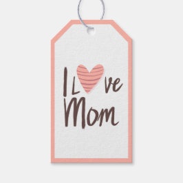 Love Moeder Hart - Moederdag Cadeau Cadeaulabel