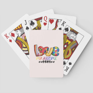 Love Mom Autisme Bewustzijn voor trotse moeders Pokerkaarten