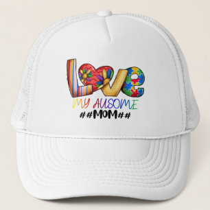 Love Mom Autisme Bewustzijn voor trotse moeders Trucker Pet