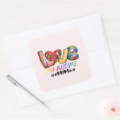 Love Mom Autisme Bewustzijn voor trotse moeders Vierkante Sticker (Envelop)
