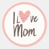 Love Mom Heart Sticker – Moederdag Gift (Voorkant)