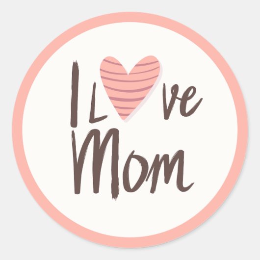 Love Mom Heart Sticker – Moederdag Gift (Voorkant)