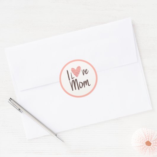 Love Mom Heart Sticker – Moederdag Gift (Envelop)