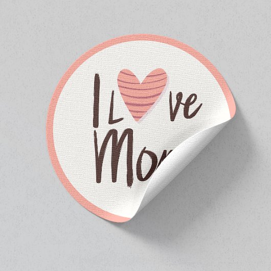 Love Mom Heart Sticker – Moederdag Gift