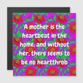 Love Mom Message (roze rode bloemen) | Kaart (Voorkant / Achterkant)