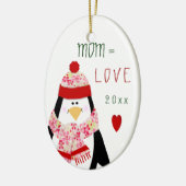 Love MOM Penguin kerstcadeau Keramisch Ornament (Links)