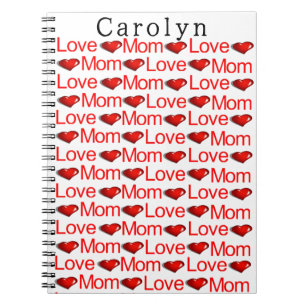 Love Mom Red Hearts Notitieboek