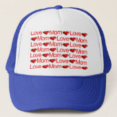 Love Mom Red Hearts Trucker Hat Trucker Pet (Voorkant)