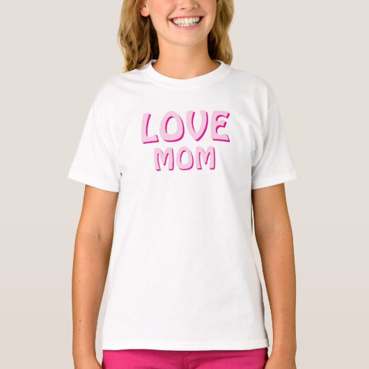 LOVE MOM SIMPLE DESIGN DOCHTERJURK T-SHIRT (Voorkant)