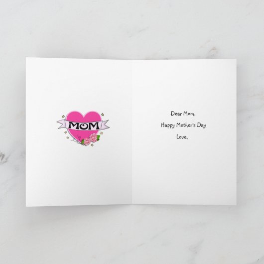 Love Mom Tattoo Moederdag Kaart (Binnen)