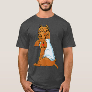 Love Mom Tattoo Pitbull Mom Dog Lover Women T-shirt