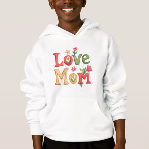 Love Mom Text met Bloemen