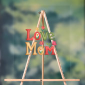 Love Mom Text met Bloemen Acryl Bord (Neutraal)
