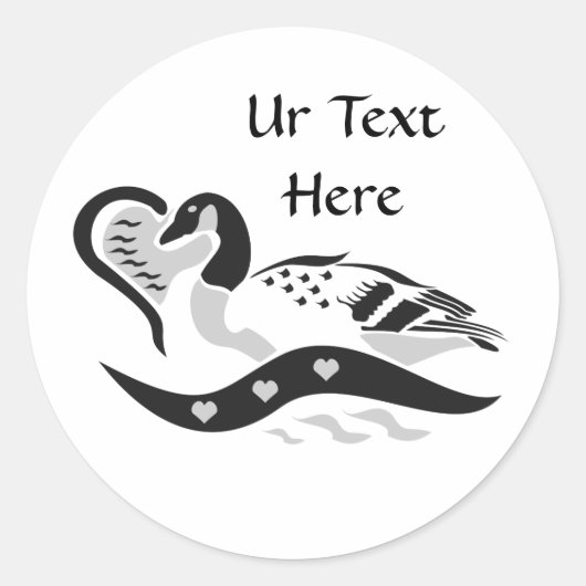Love Momma Goose Ronde Sticker (Voorkant)