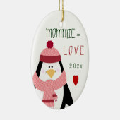 Love MOMMIE Penguin kerstcadeau Keramisch Ornament (Rechts)