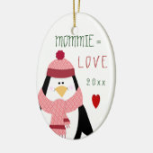Love MOMMIE Penguin kerstcadeau Keramisch Ornament (Links)