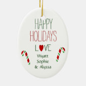 Love MOMMIE Penguin kerstcadeau Keramisch Ornament (Achterkant)