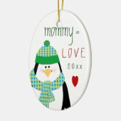 Love MOMMY Cute Penguin kerstcadeau Keramisch Ornament (Links)