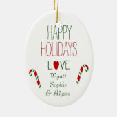 Love MOMMY Cute Penguin kerstcadeau Keramisch Ornament (Achterkant)