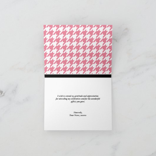 Love Monkey aangepaste Roze Houndstooth Kaarten (Binnen)