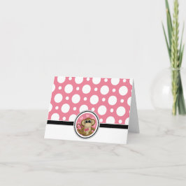 Love Monkey custom Pink Polka Dot Kaart