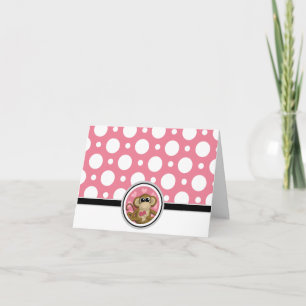 Love Monkey custom Pink Polka Dot Kaart