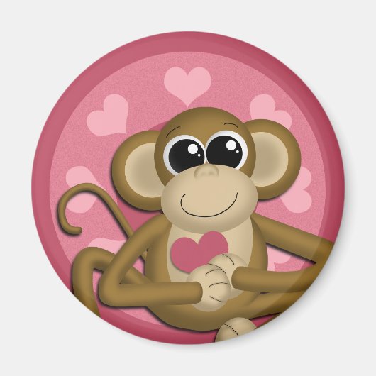 Love Monkey Roze magneet (Voorkant)