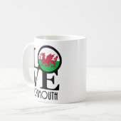 LOVE Monmouth Wales 11oz Koffiemok (Voorkant links)