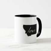 Love Montana Shaped Montanan Black Chalkboard Mok (Voorkant rechts)