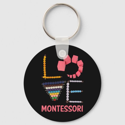Love Montessori Education Math Teacher  Sleutelhanger (Voorkant)
