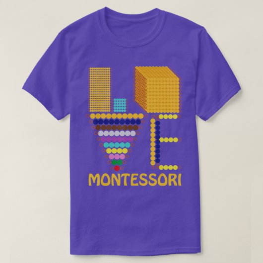 Love Montessori Teacher Education Terug naar Schoo T-shirt (Design voorkant)