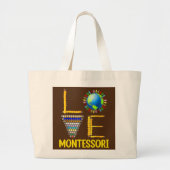Love Montessori Teacher Montessori Education Back Grote Tote Bag (Voorkant)