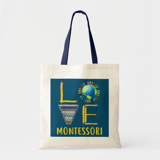 Love Montessori Teacher Montessori Education Back Tote Bag (Voorkant)
