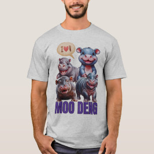Love moo Deng Thai grappig bekend klein baby nijlp T-shirt